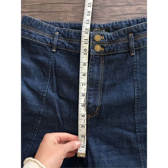 Ann Taylor High Rise WideLeg Cropped Jeans Blue Size 10 Y2k barbie - Picture 9 of 10